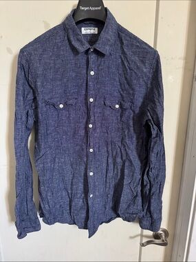 Express Men's Long Sleeve Linen Shirt L